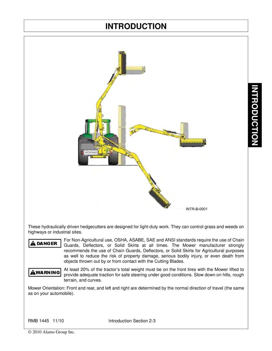 Bush Hog RMB 1445 manual Introduction 