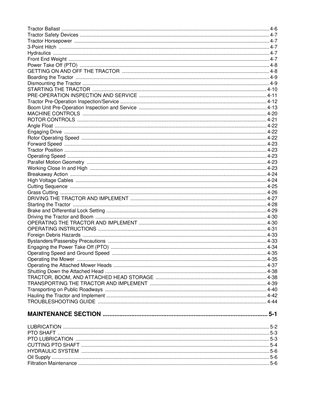 Bush Hog RMB 1445 manual Maintenance Section 