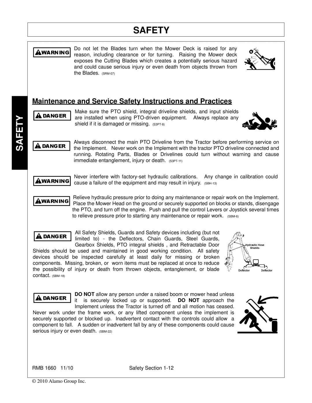 Bush Hog RMB 1660 manual Maintenance and Service Safety Instructions and Practices 