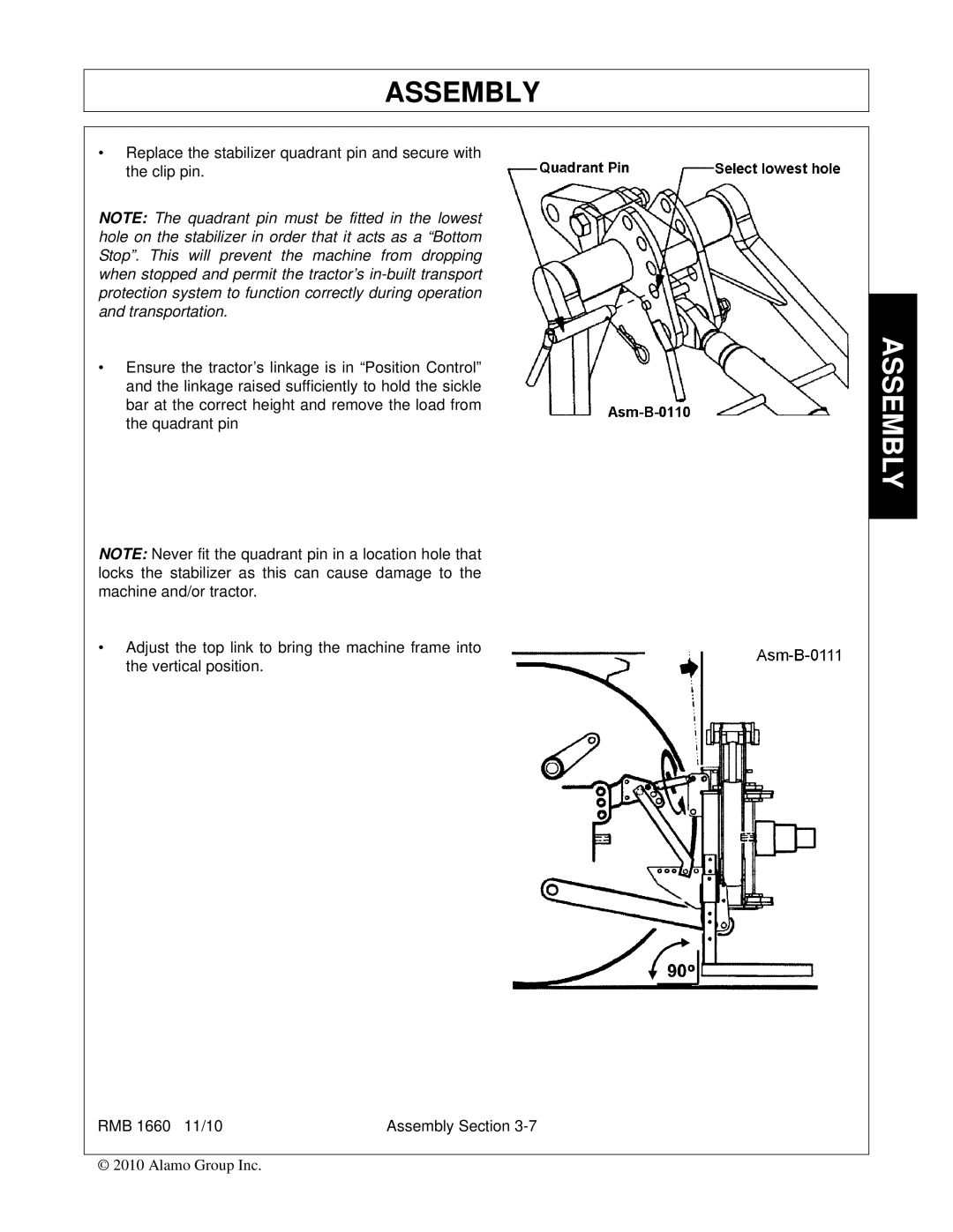 Bush Hog RMB 1660 manual Assembly 