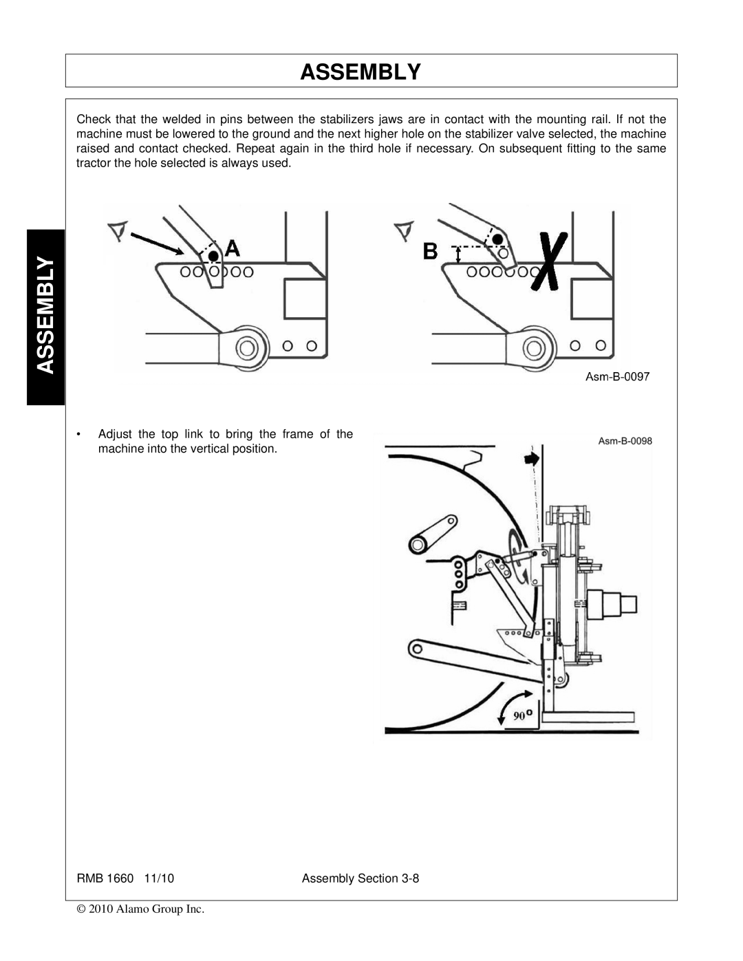 Bush Hog RMB 1660 manual Assembly 