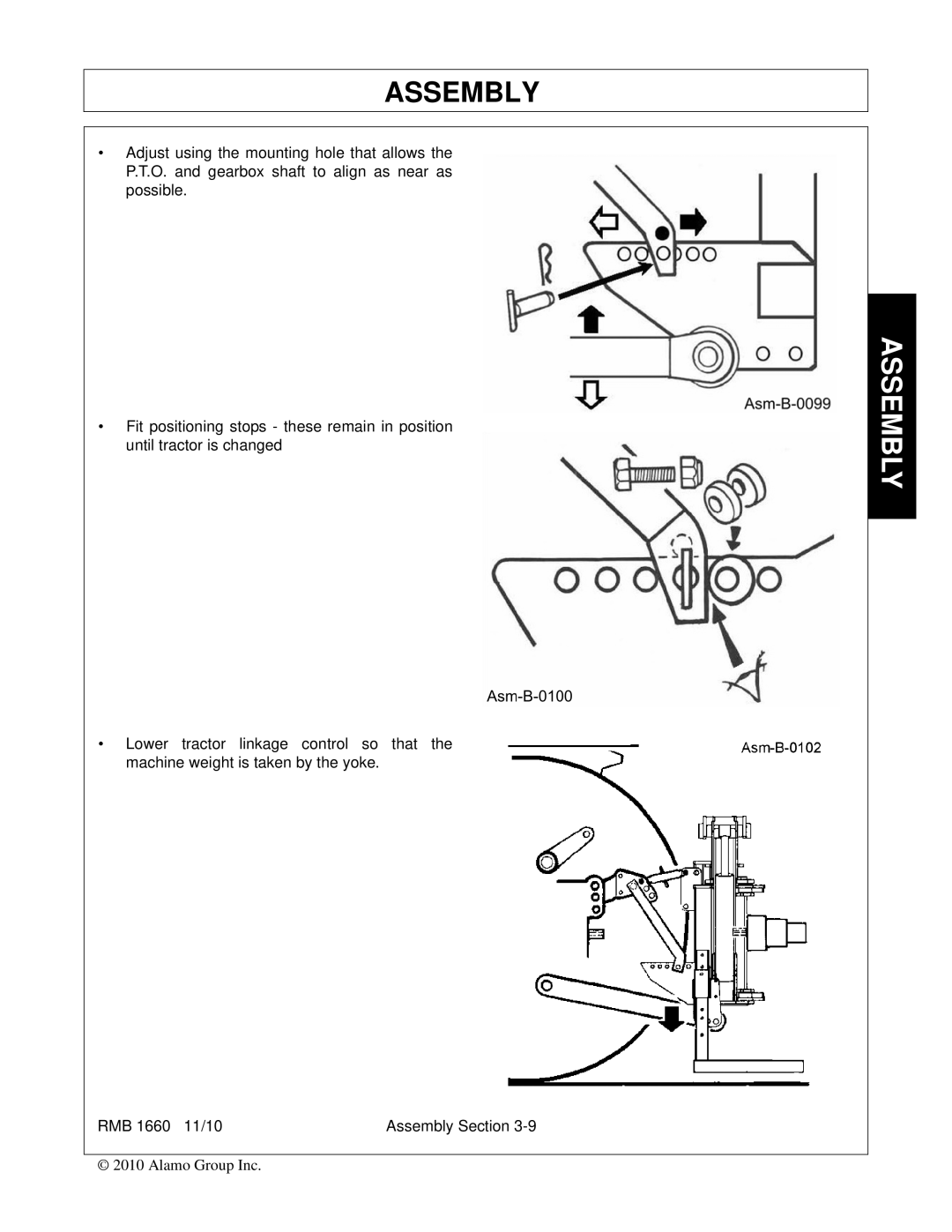 Bush Hog RMB 1660 manual Assembly 