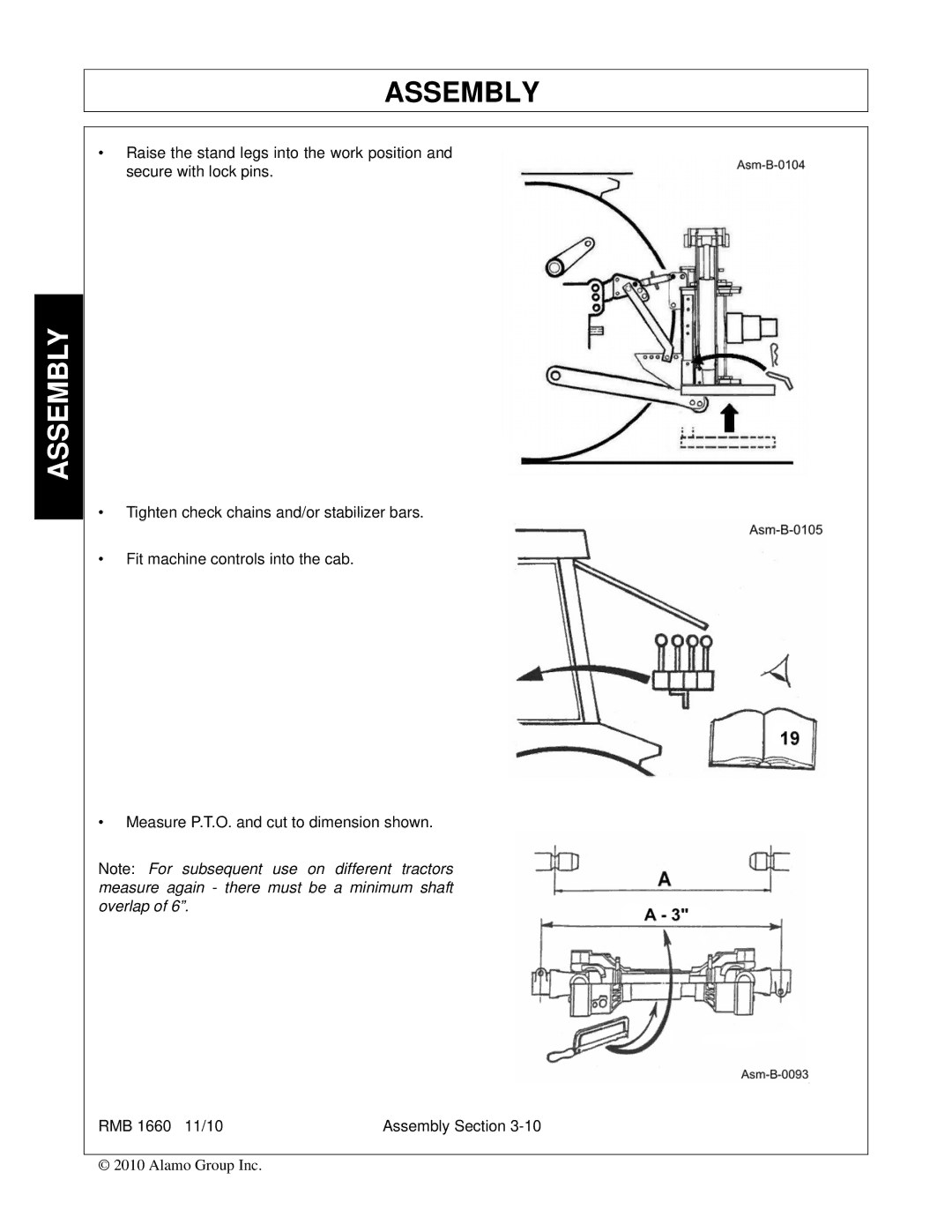 Bush Hog RMB 1660 manual Assembly 