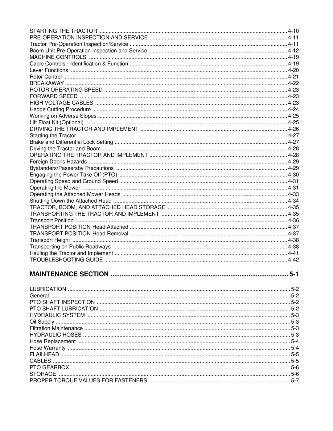 Bush Hog RMB 1660 manual Maintenance Section 