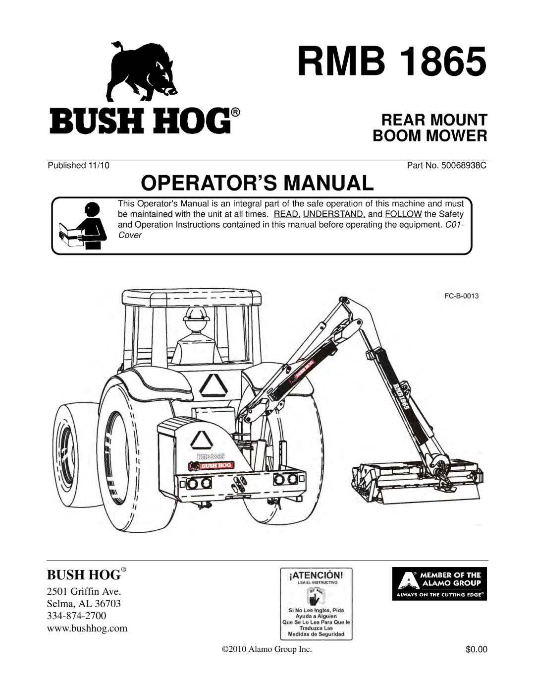 Bush Hog RMB 1865 manual Rmb 