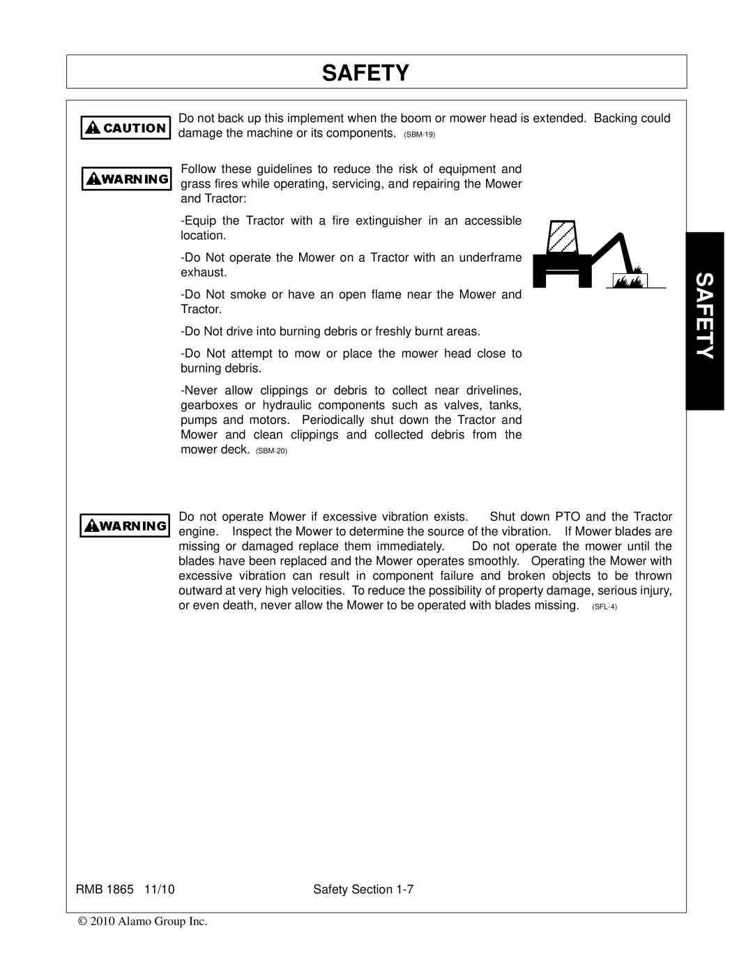 Bush Hog manual RMB 1865 11/10 Safety Section 