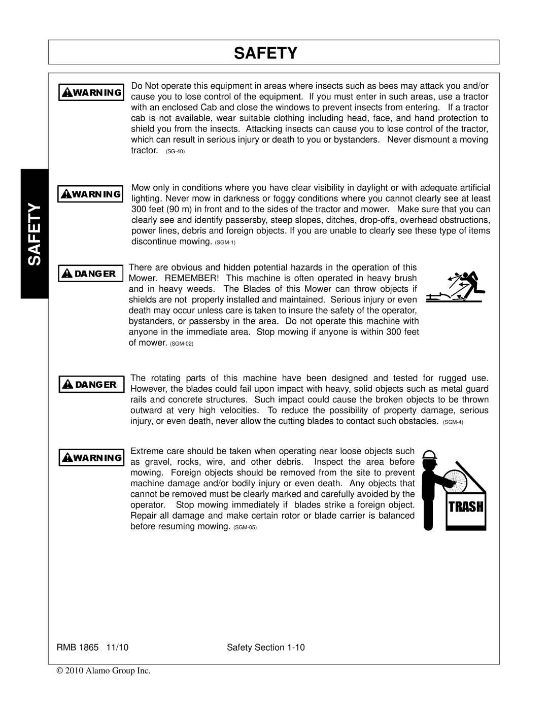 Bush Hog RMB 1865 manual Safety 