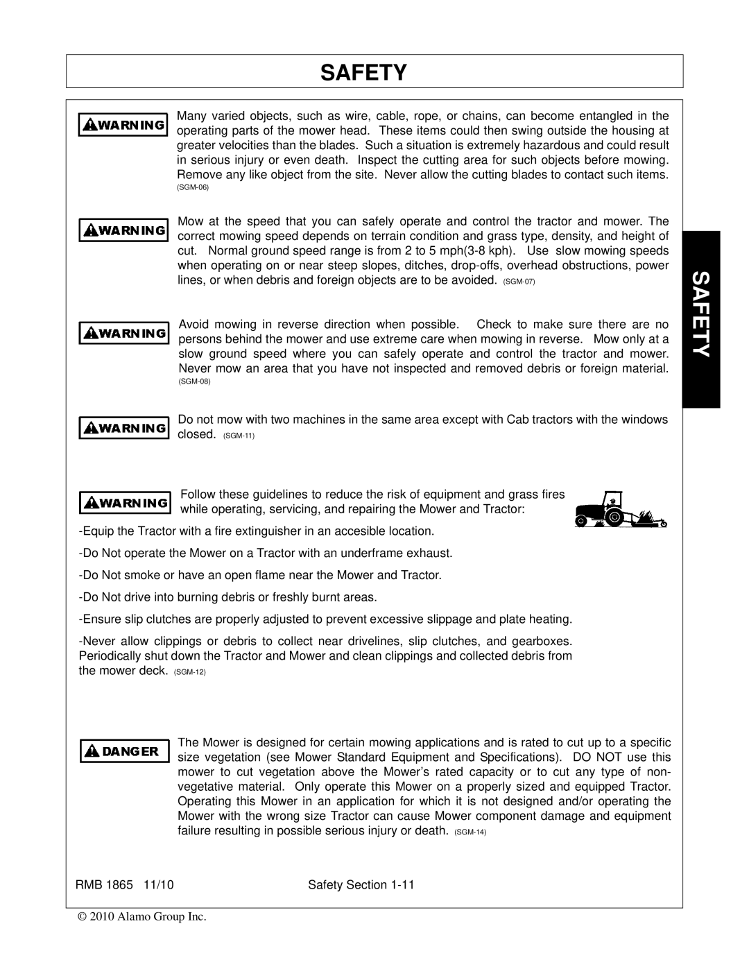 Bush Hog RMB 1865 manual SGM-06 