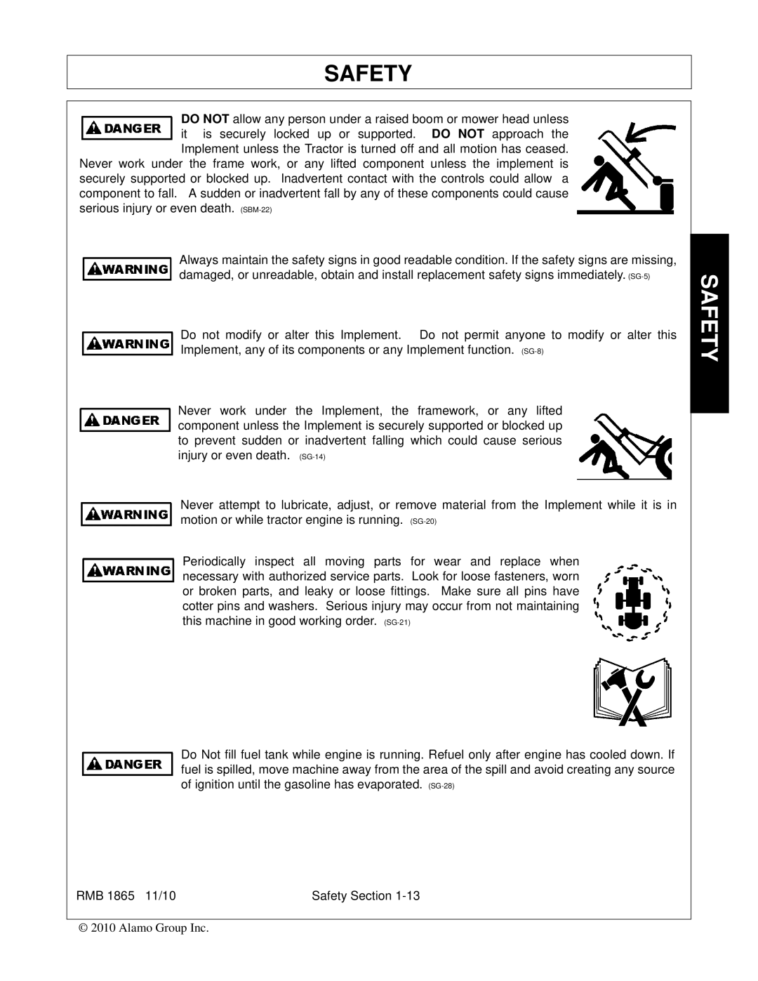 Bush Hog manual RMB 1865 11/10 Safety Section 