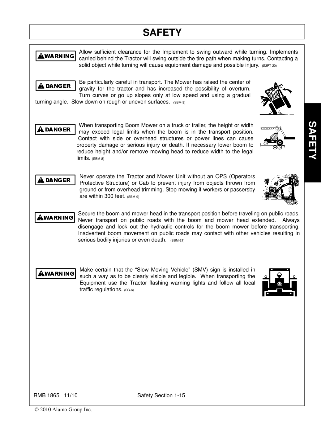 Bush Hog RMB 1865 manual Safety 