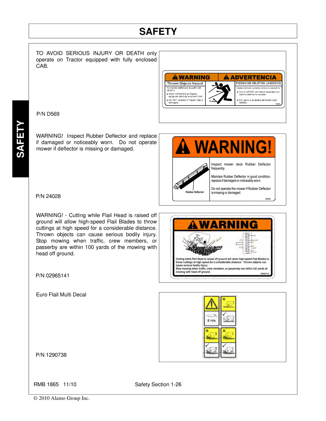 Bush Hog RMB 1865 manual Safety 