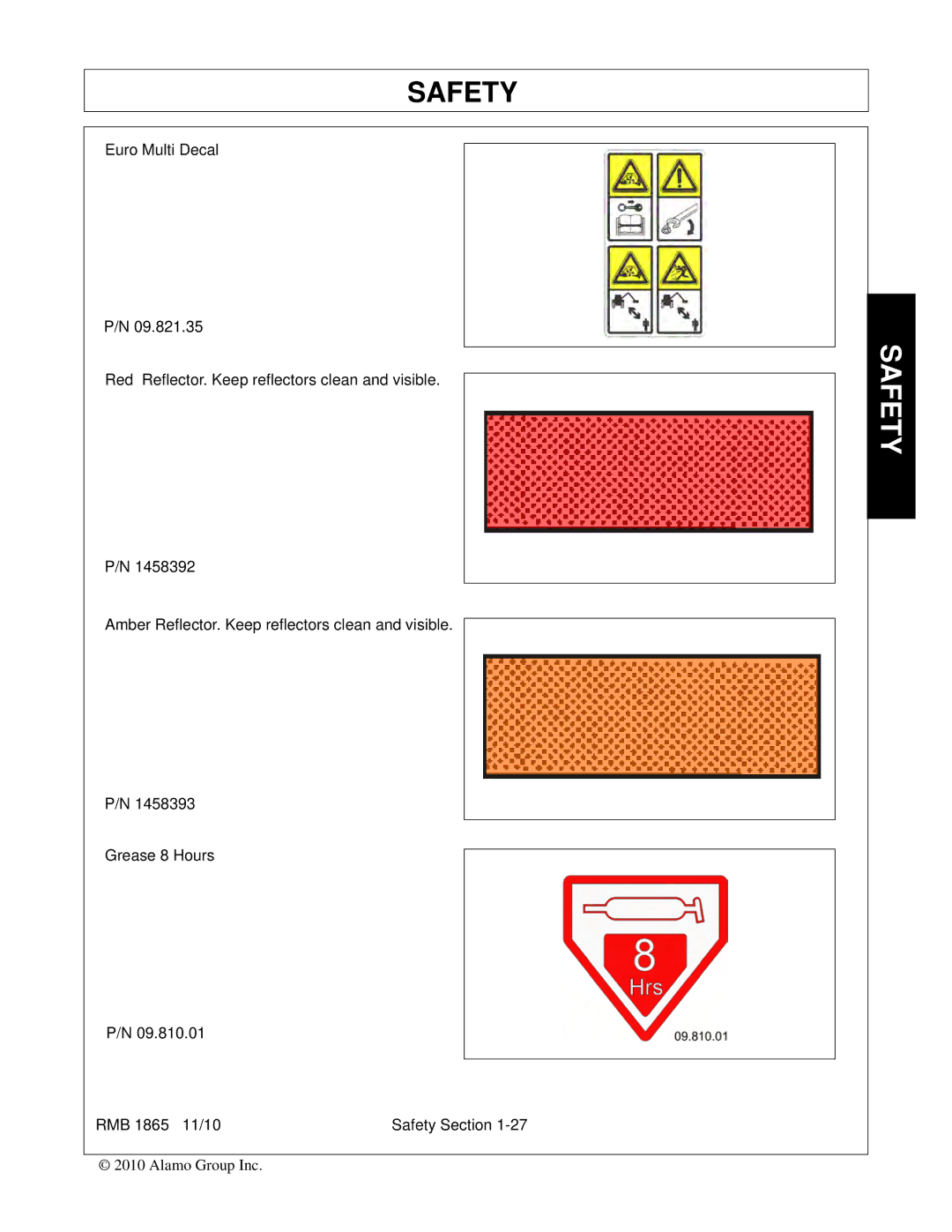 Bush Hog RMB 1865 manual Safety 