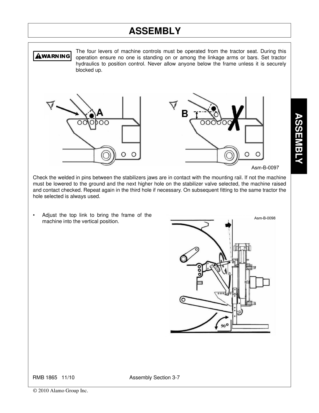 Bush Hog RMB 1865 manual Assembly 