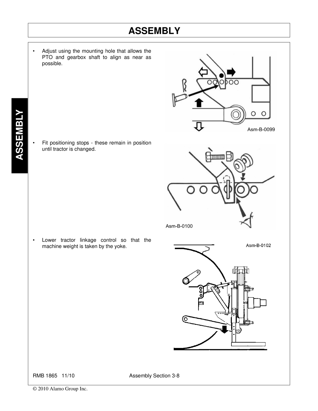 Bush Hog RMB 1865 manual Assembly 