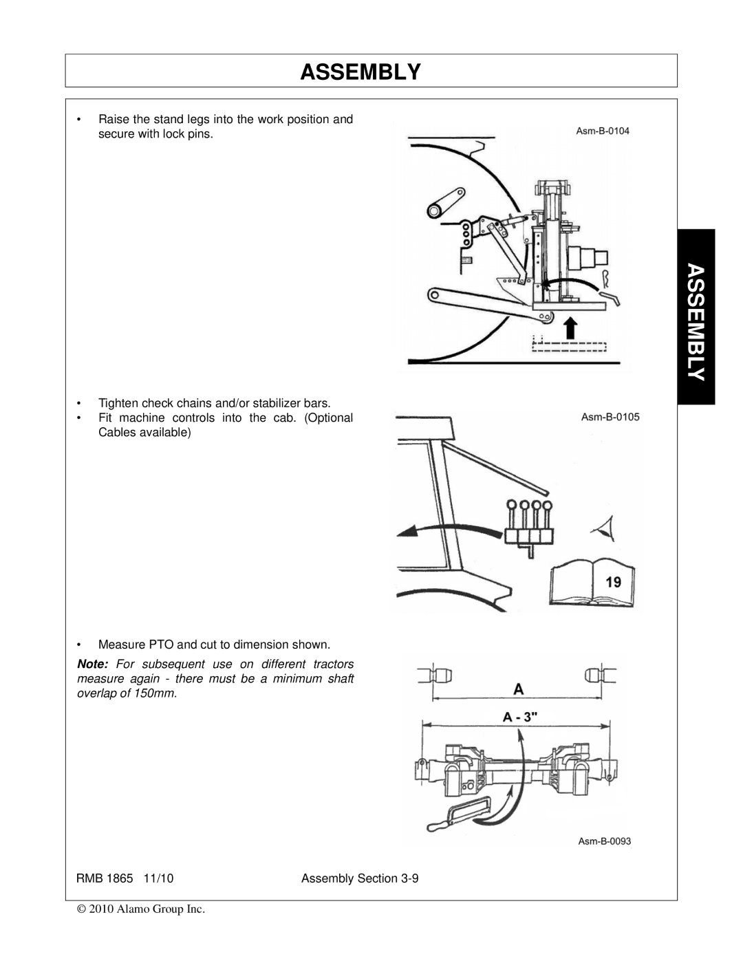 Bush Hog RMB 1865 manual Assembly 