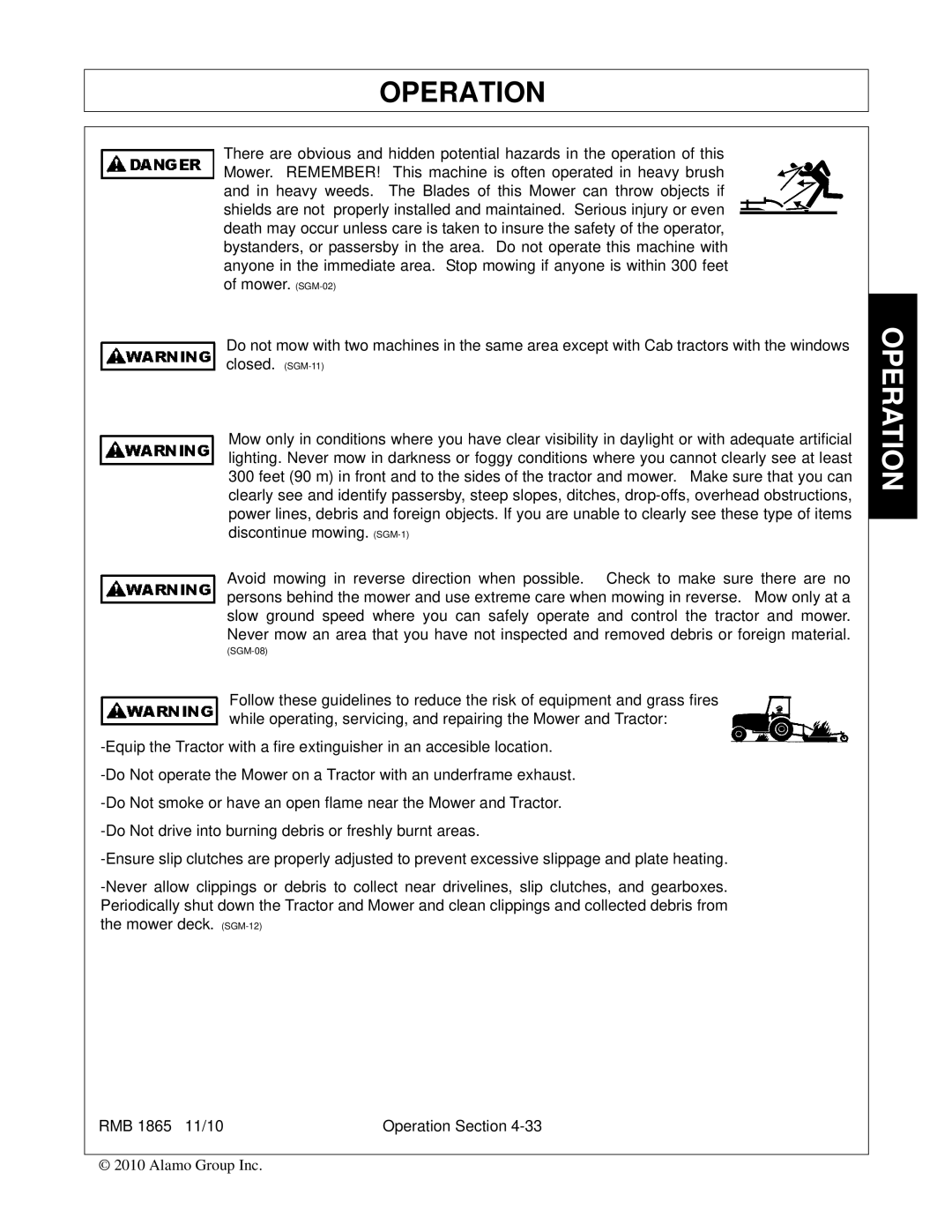 Bush Hog RMB 1865 manual SGM-08 