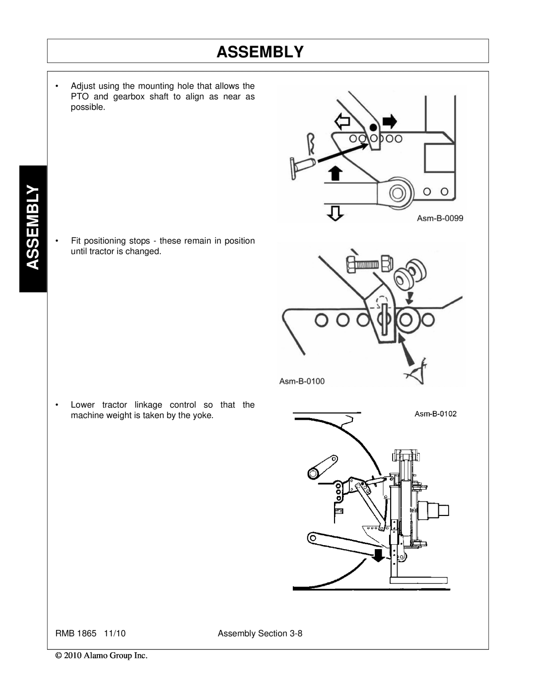Bush Hog RMB 1865 manual Assembly 