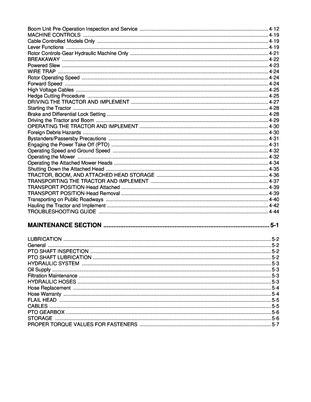 Bush Hog RMB 1865 manual Maintenance Section 