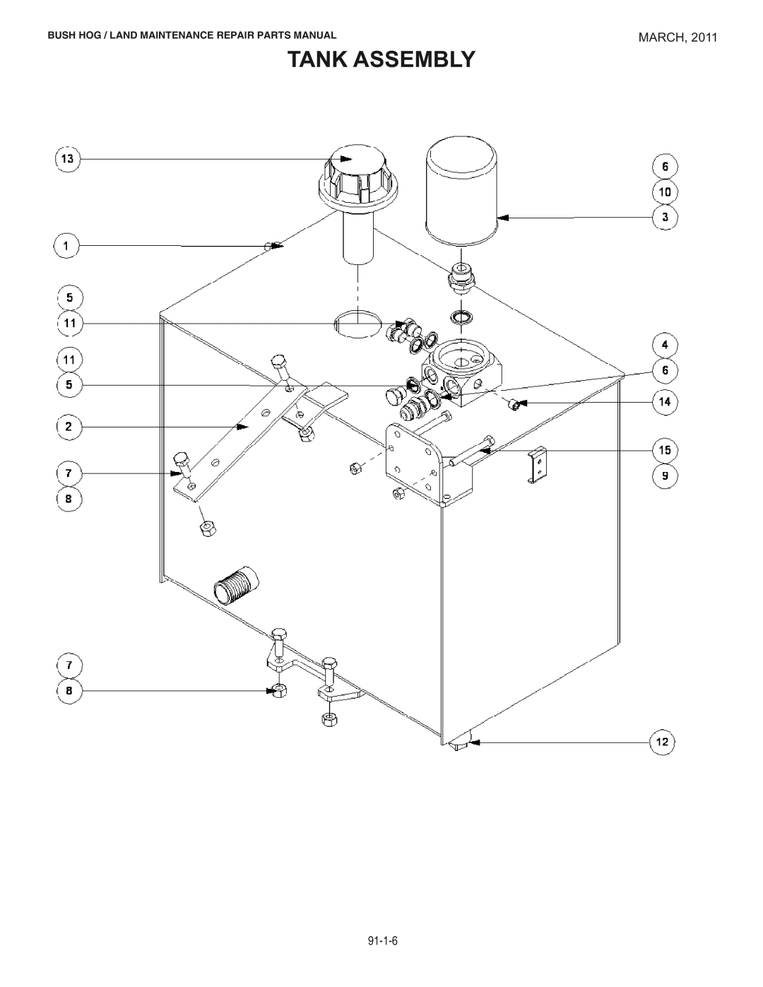 Bush Hog RMB1445 manual Tank Assembly 