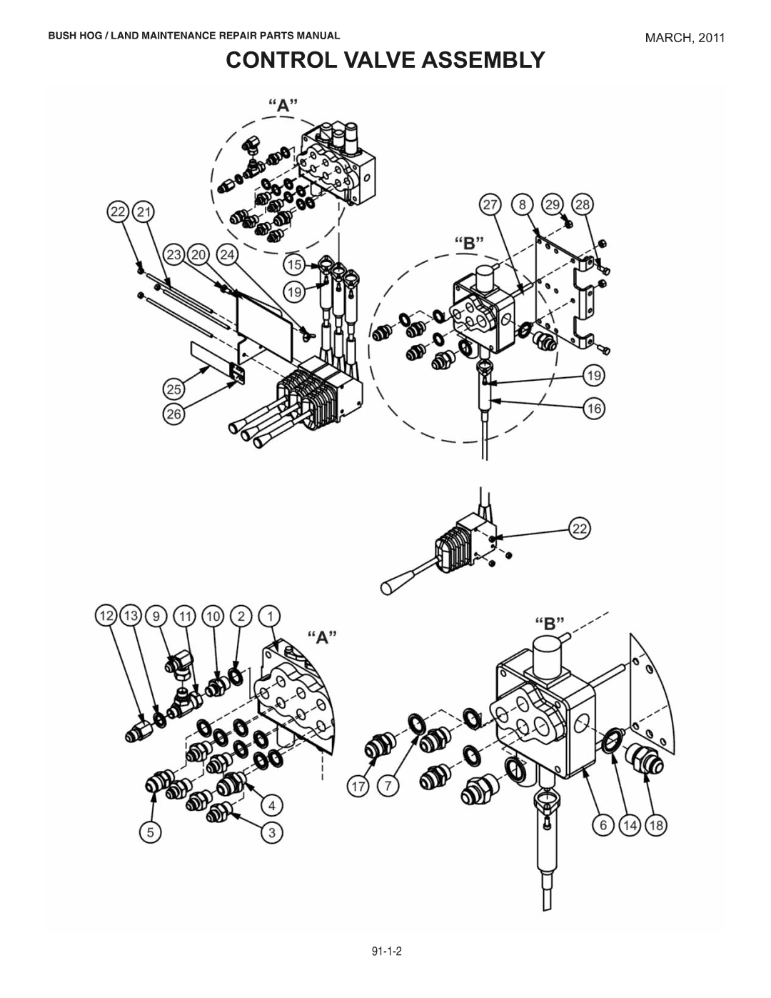 Bush Hog RMB1445 manual Control Valve Assembly 