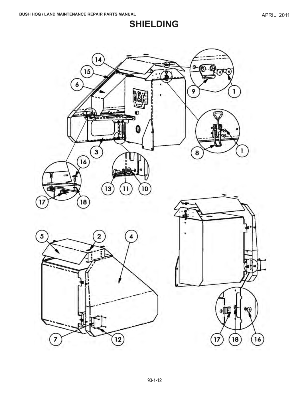 Bush Hog RMB1865E manual Shielding 