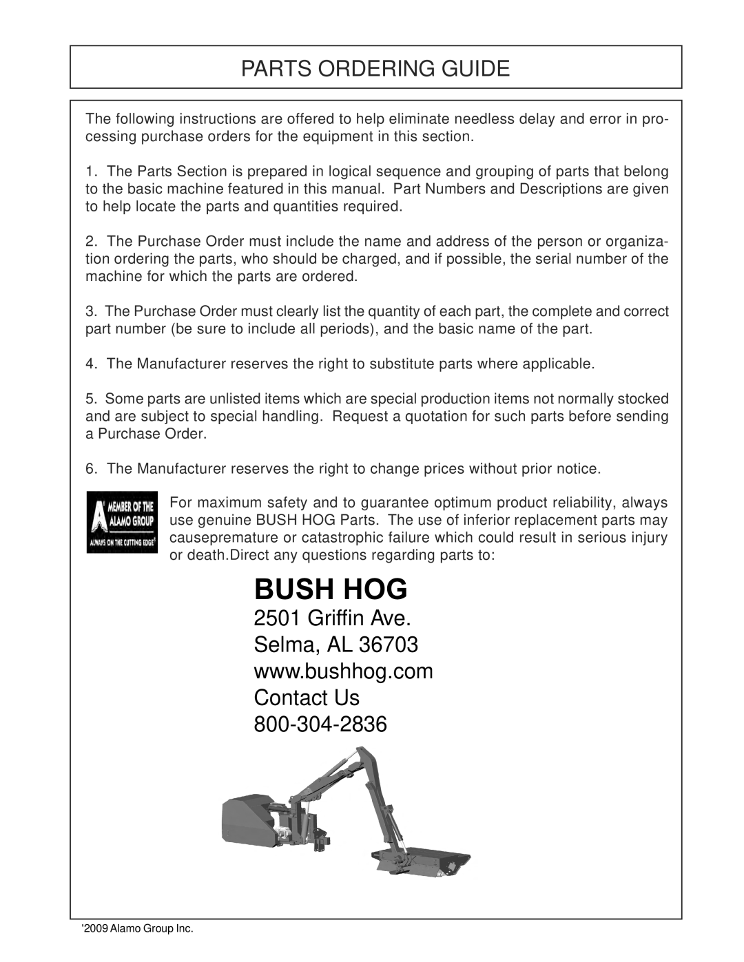 Bush Hog RMB1865E manual Bush HOG 