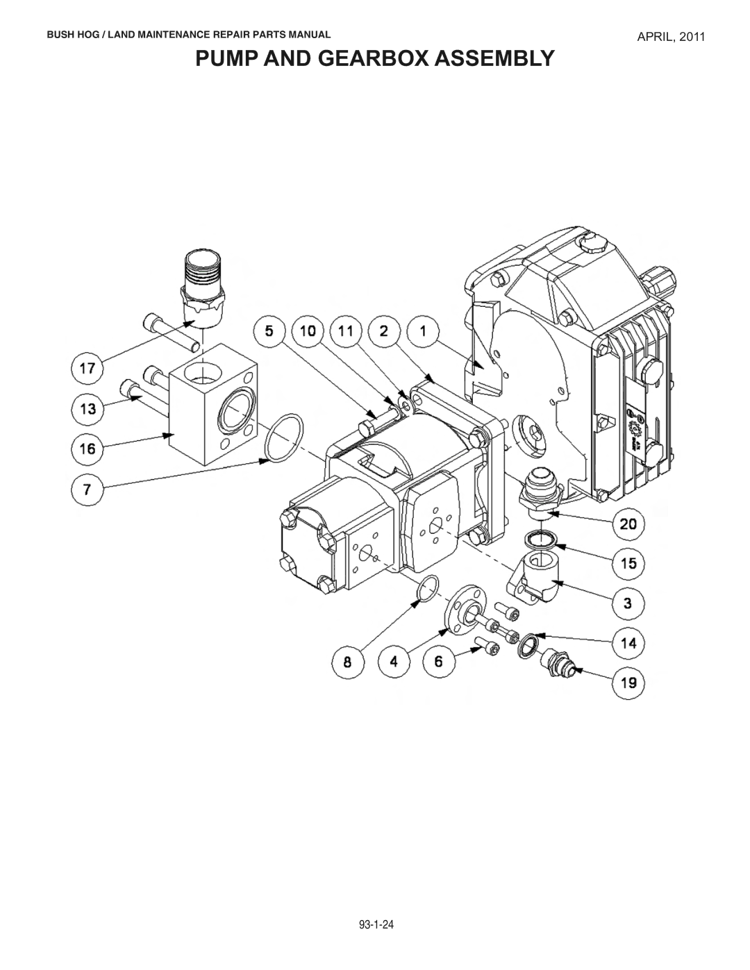 Bush Hog RMB1865E manual Pump and Gearbox Assembly 