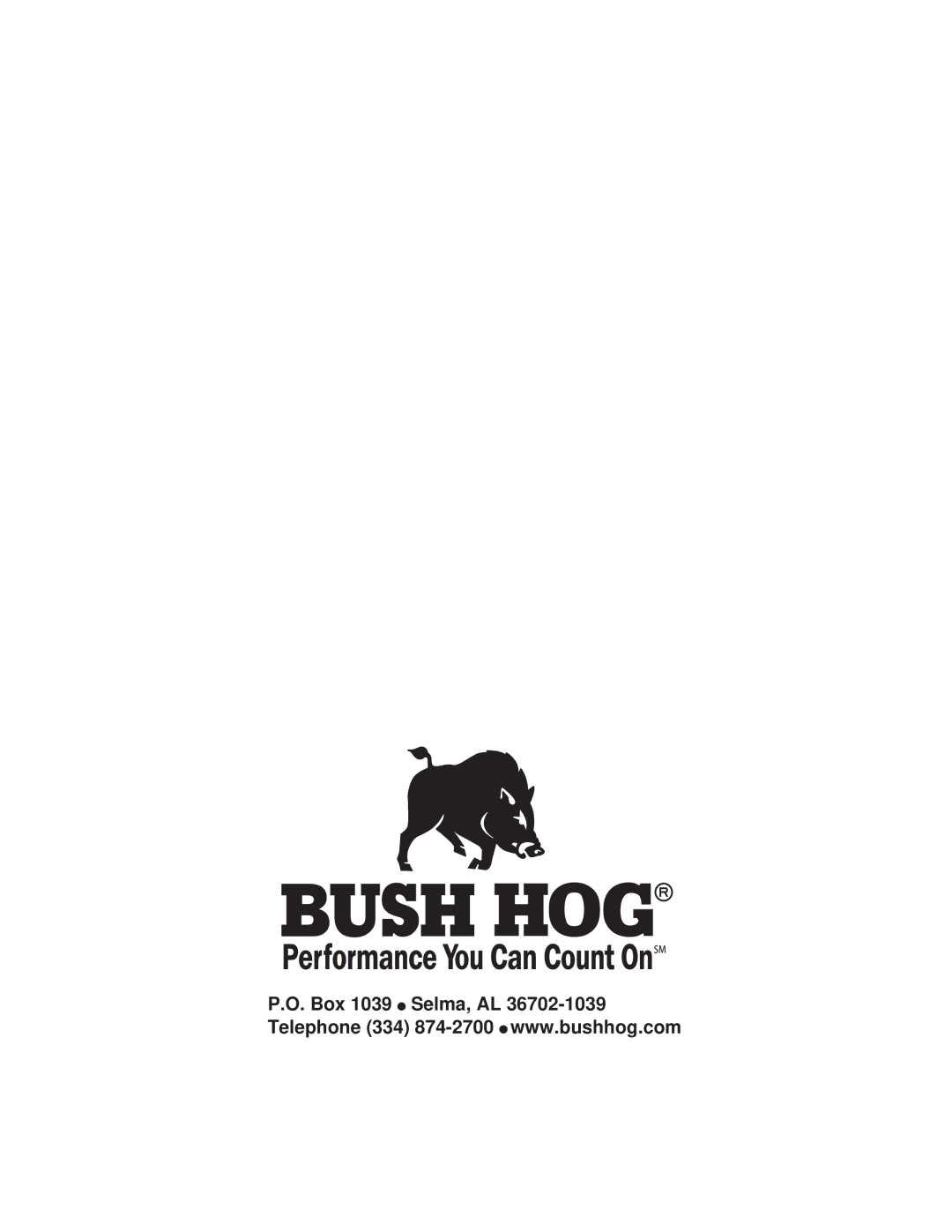 Bush Hog RTC manual 