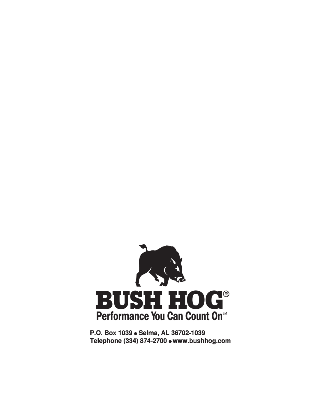 Bush Hog RTS manual 