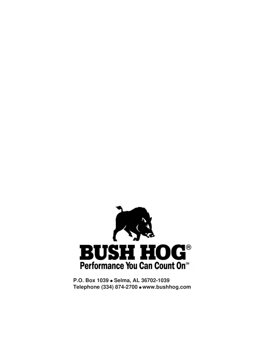 Bush Hog SM 60 manual 