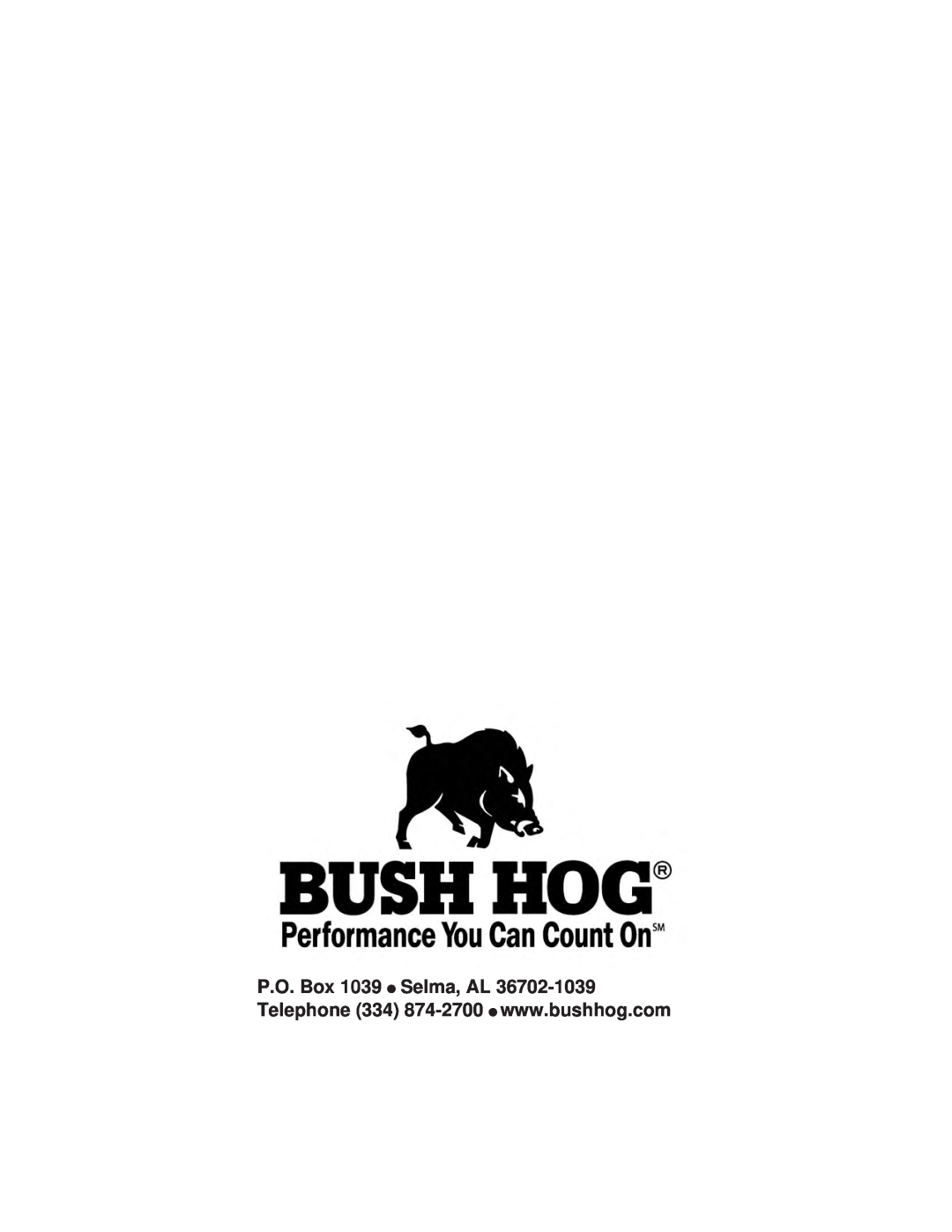 Bush Hog SM 60 manual 