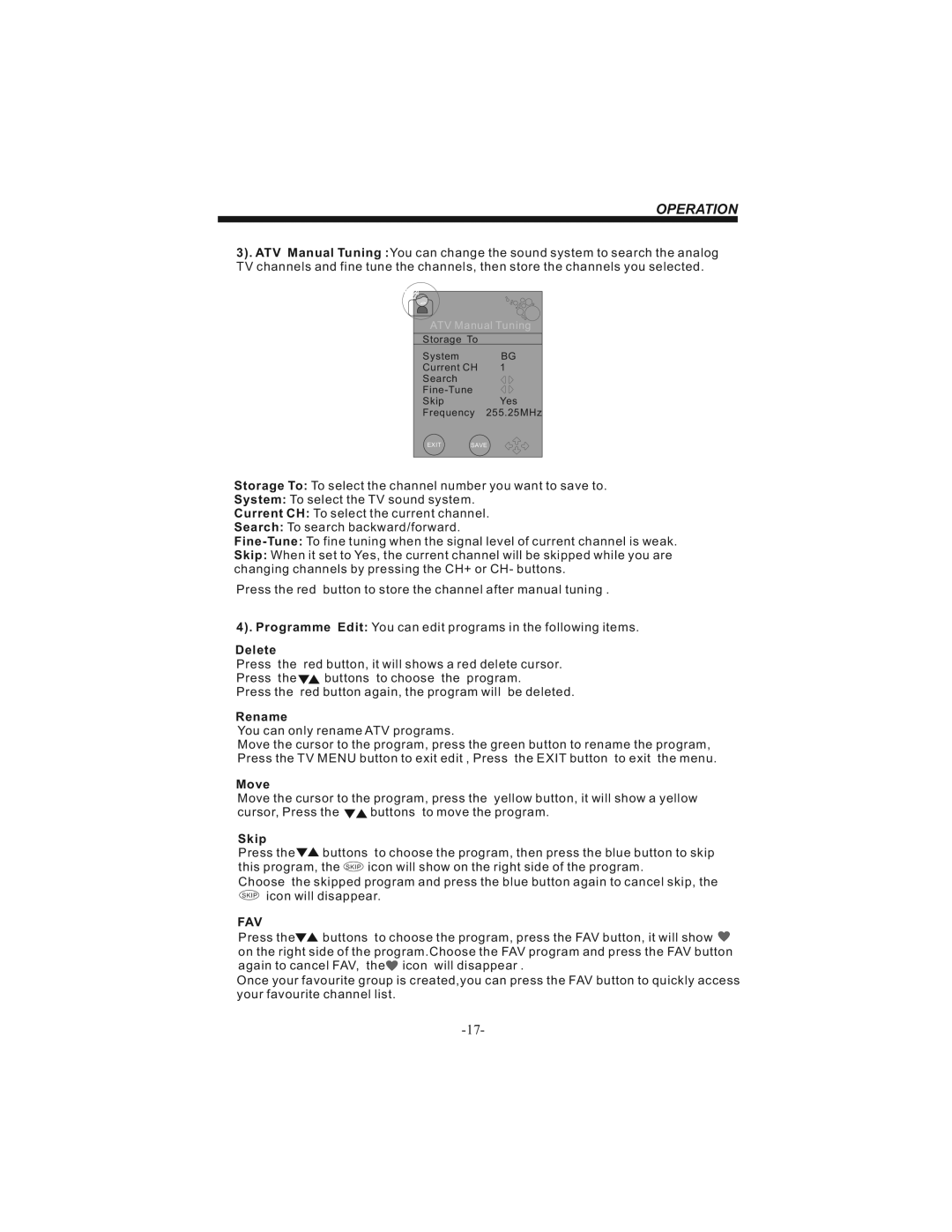 Bush IDLCD1904HD instruction manual Delete, Fav 