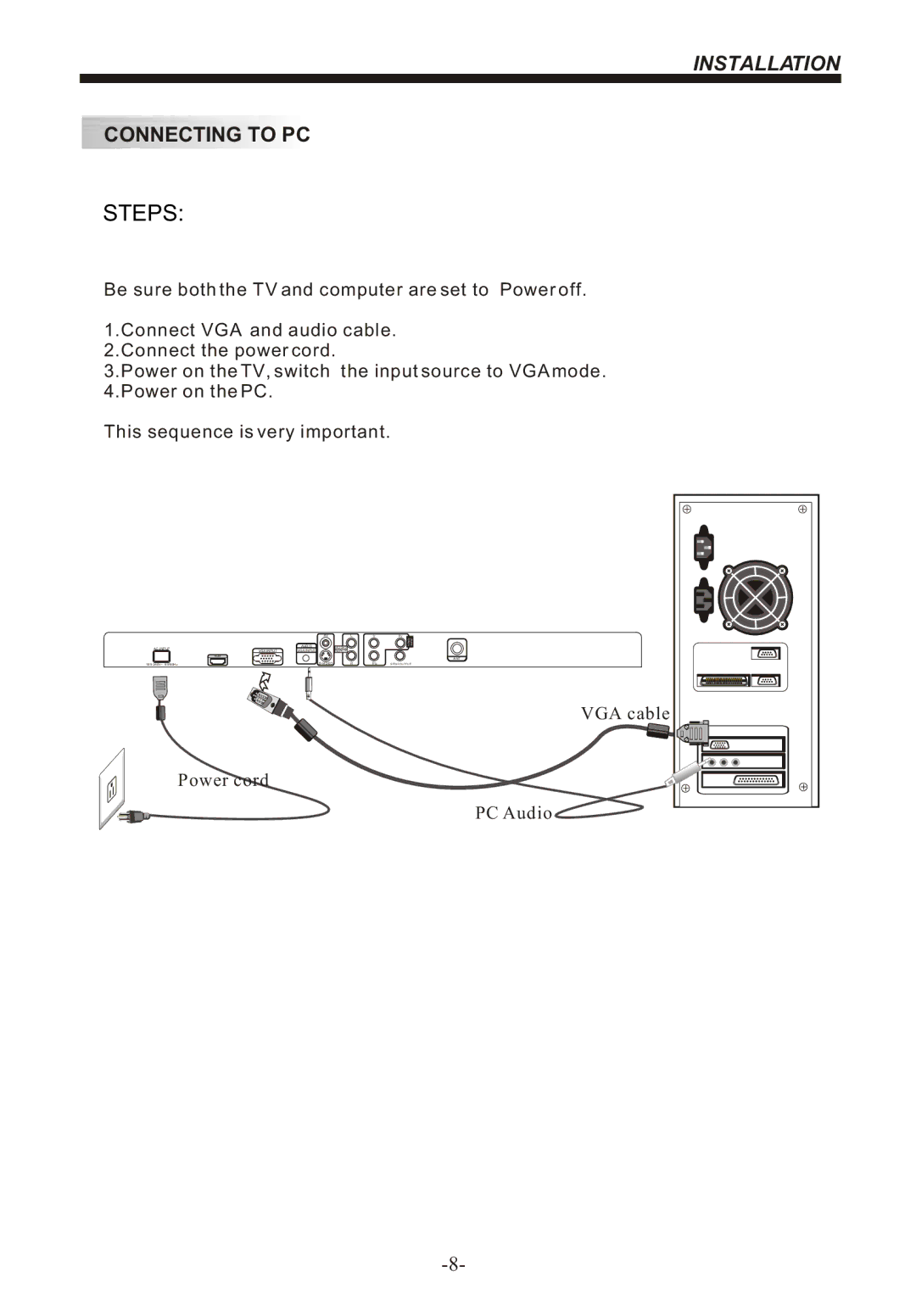 Bush IDLCD2204HD instruction manual Steps, Connecting to PC 