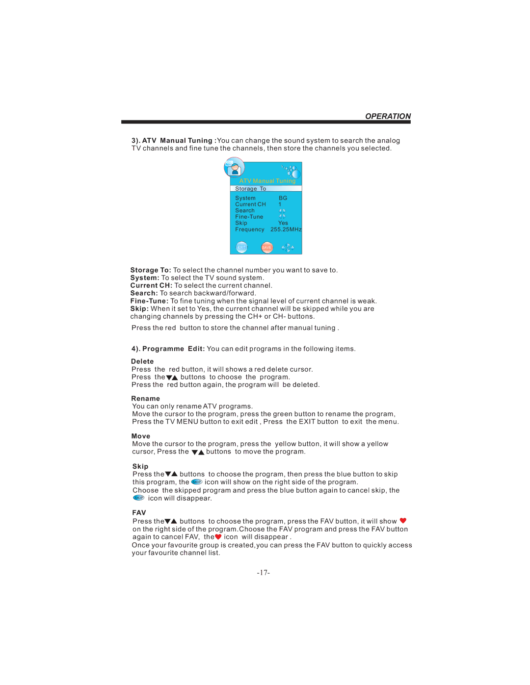 Bush IDLCD2604HD instruction manual Delete, Fav 