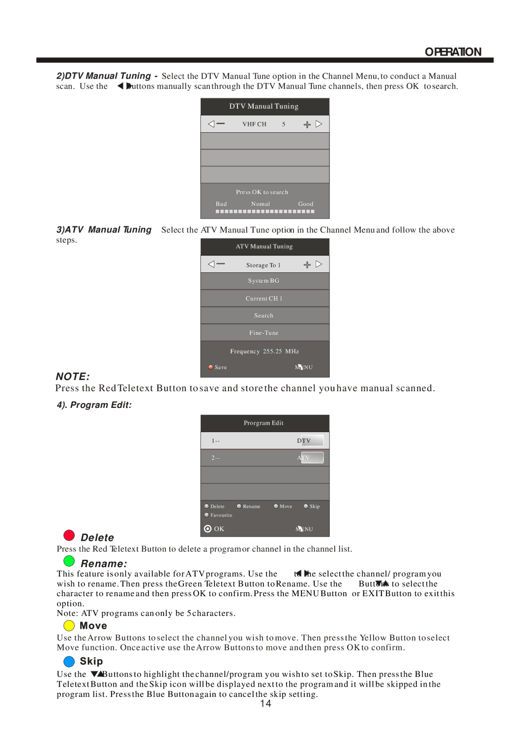 Bush IDLED2402DVD instruction manual Delete 