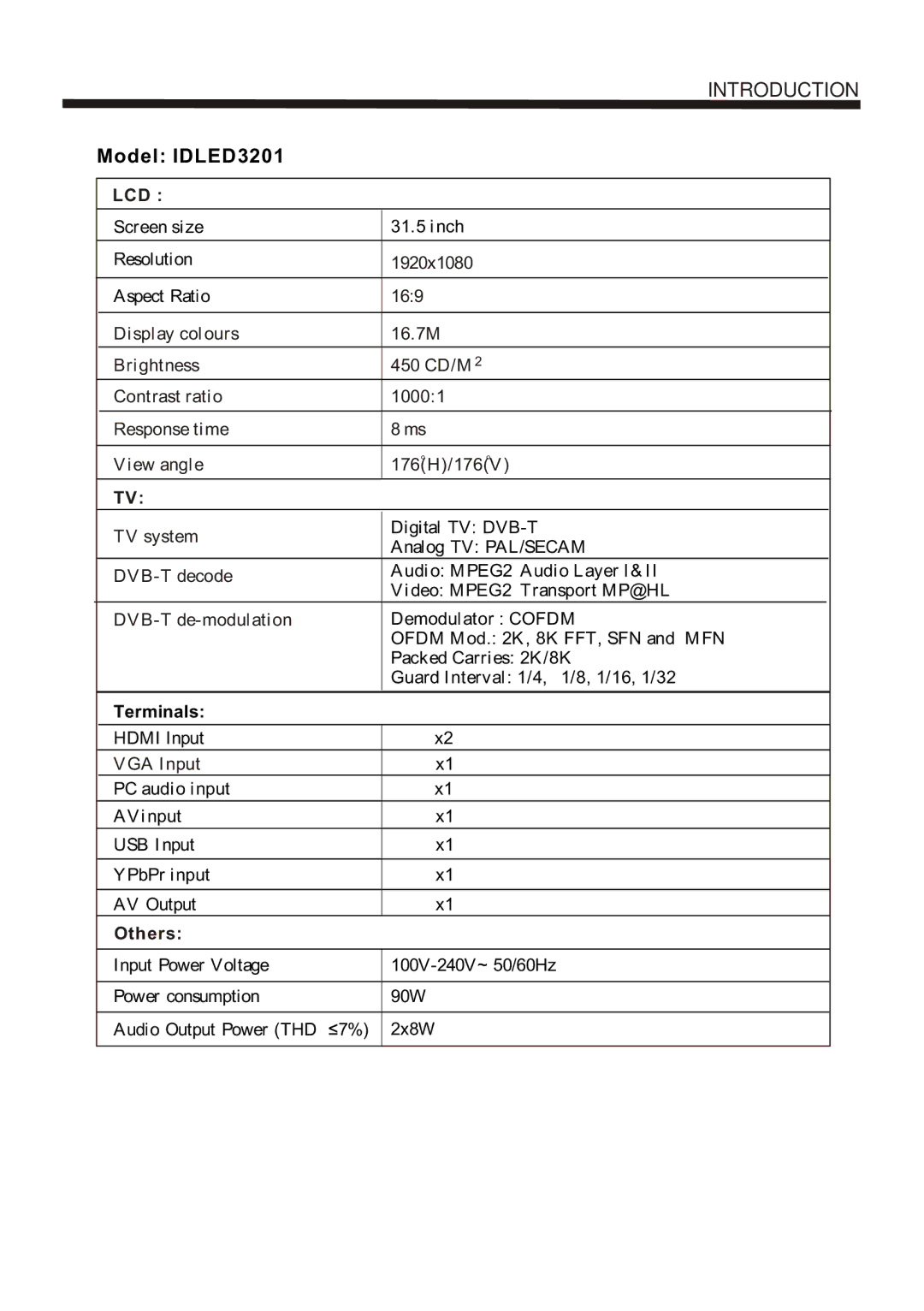 Bush IDLED2601 instruction manual Model IDLED3201 