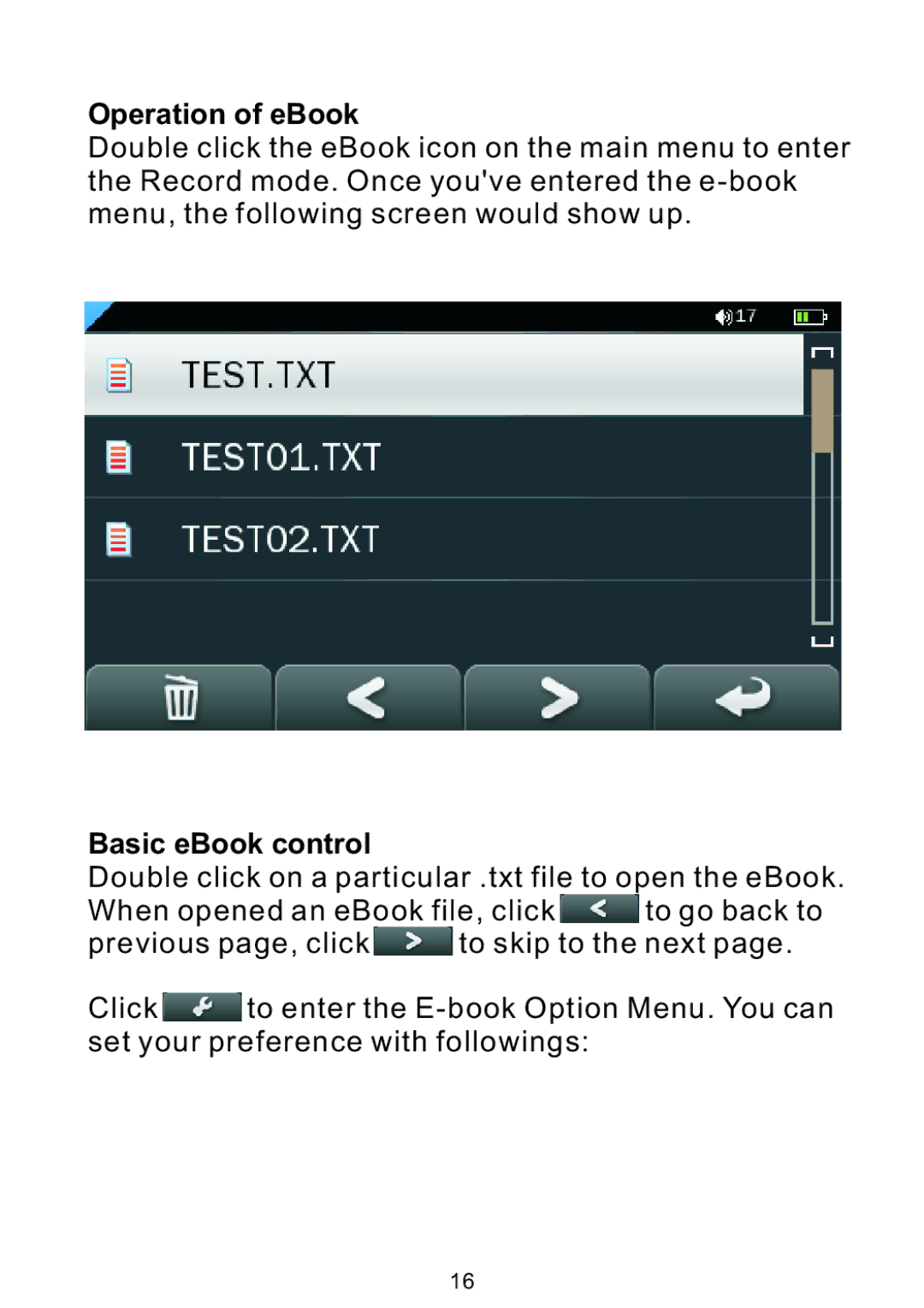 Bush MPK4230BUK user manual Operation of eBook, Basic eBook control 