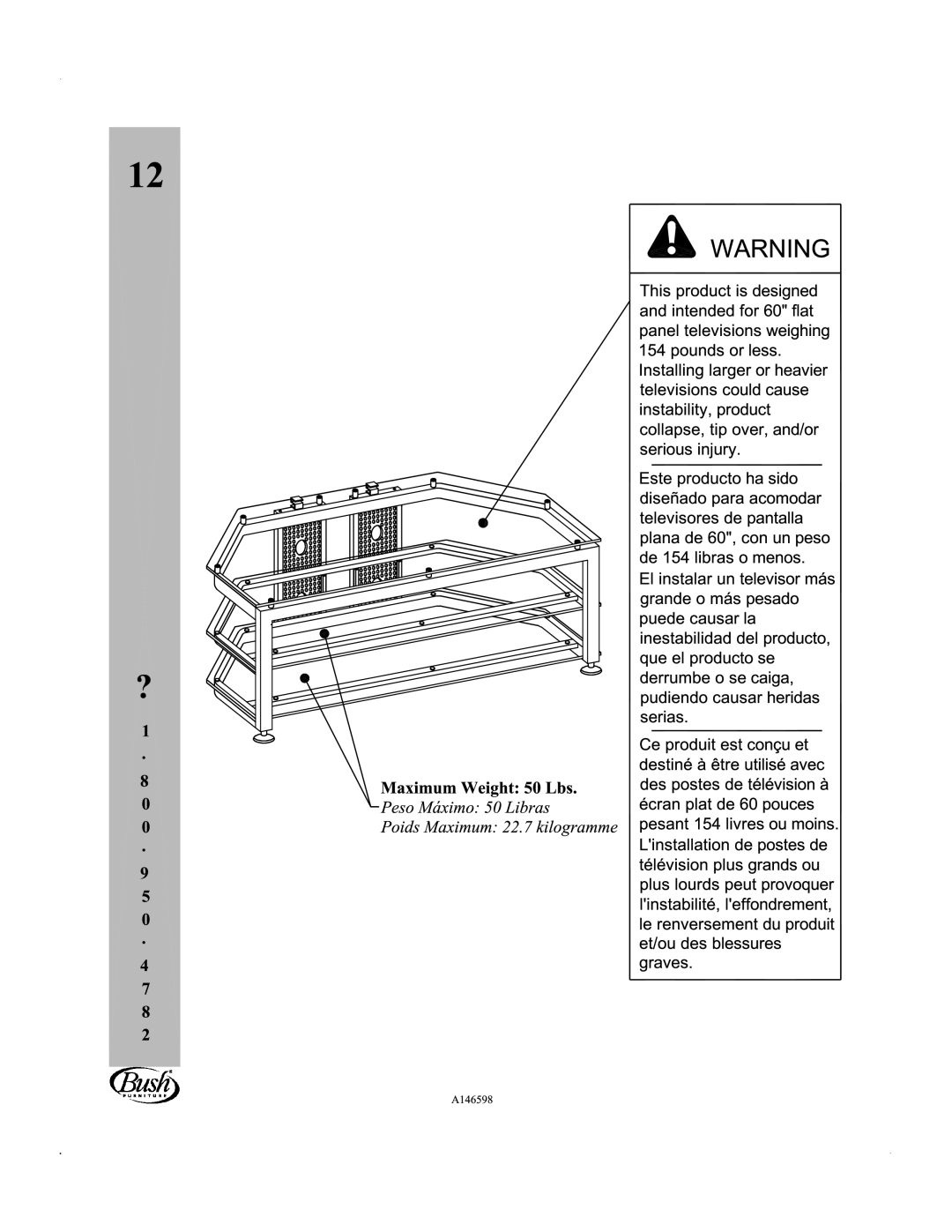 Bush VS74950-02, VS74950-01 warranty 