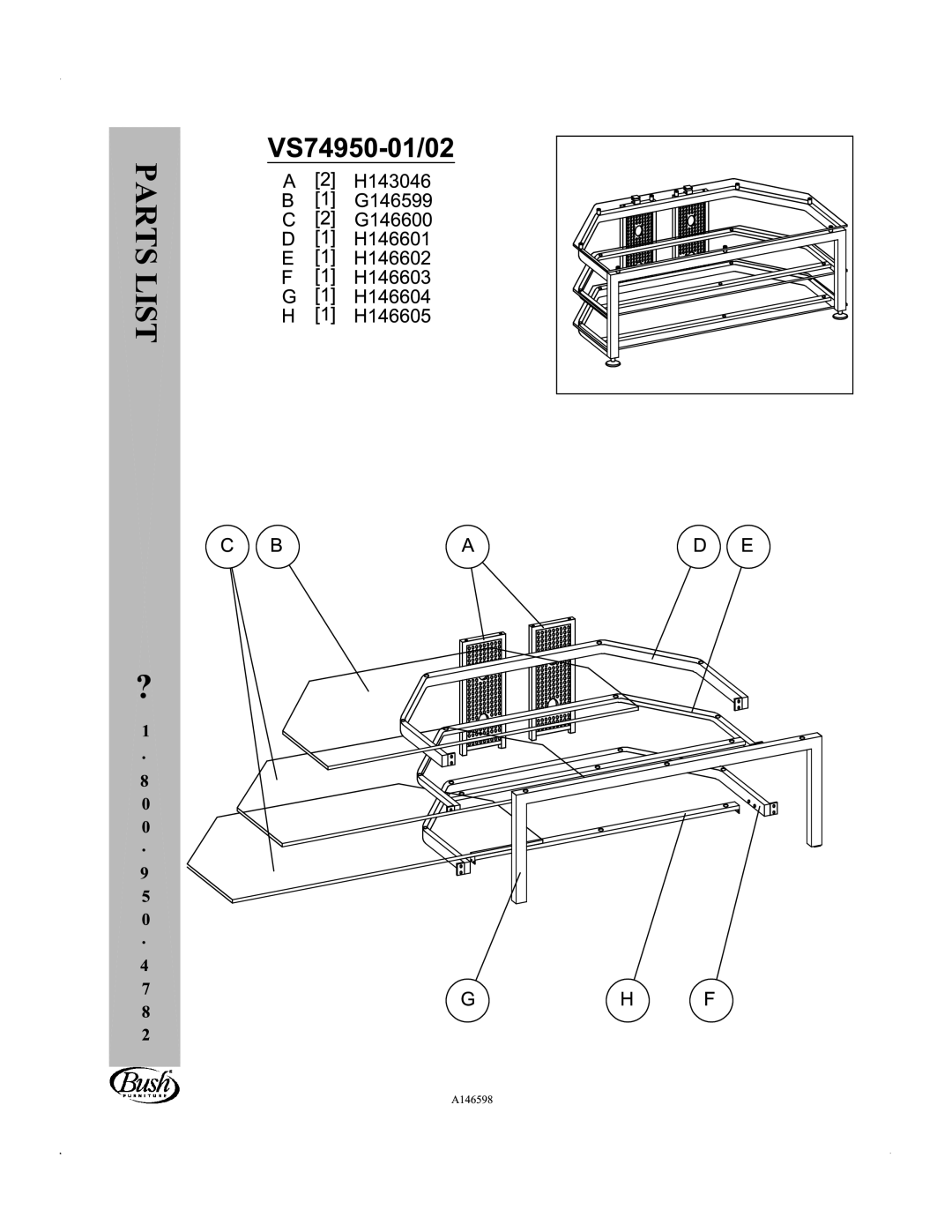 Bush VS74950-02, VS74950-01 warranty 