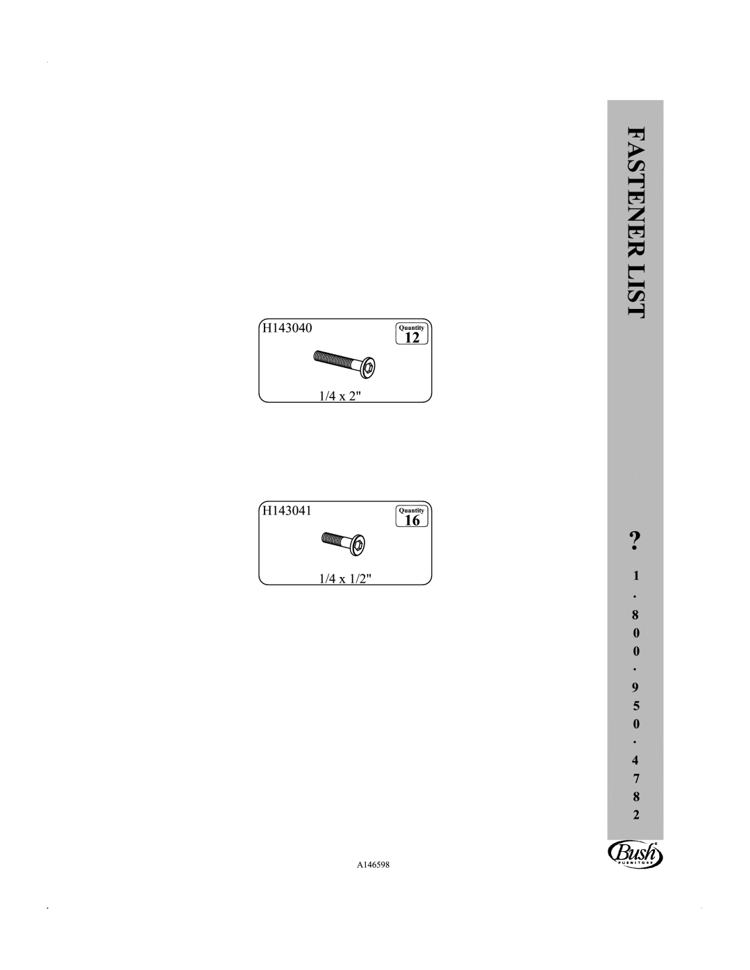 Bush VS74950-01, VS74950-02 warranty 