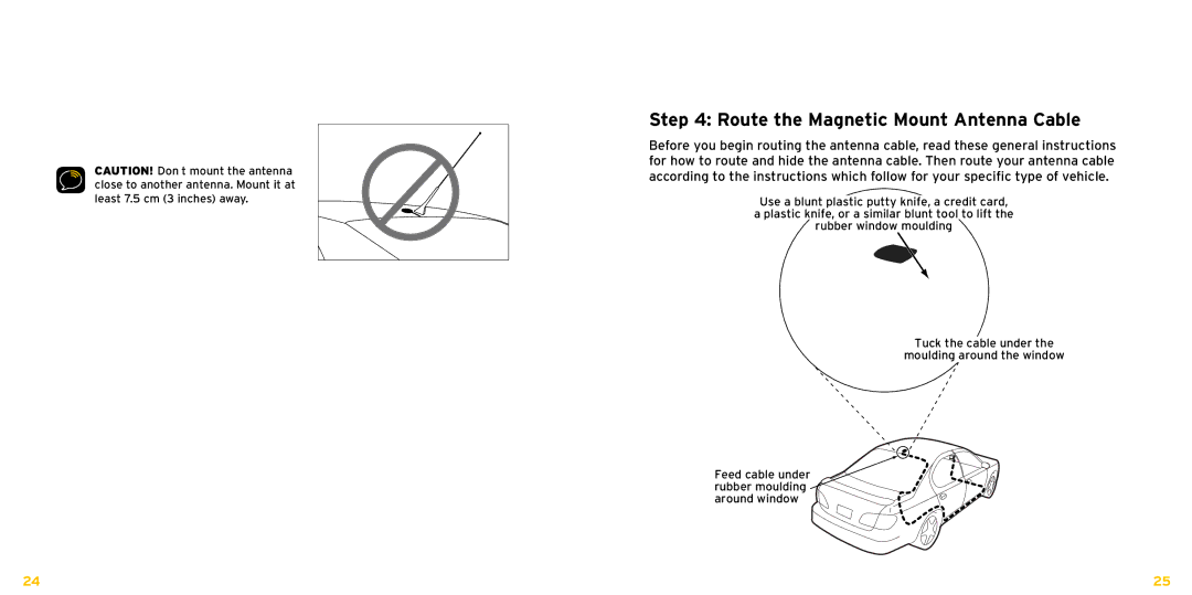 Bush XDNX1V1KC manual Route the Magnetic Mount Antenna Cable 