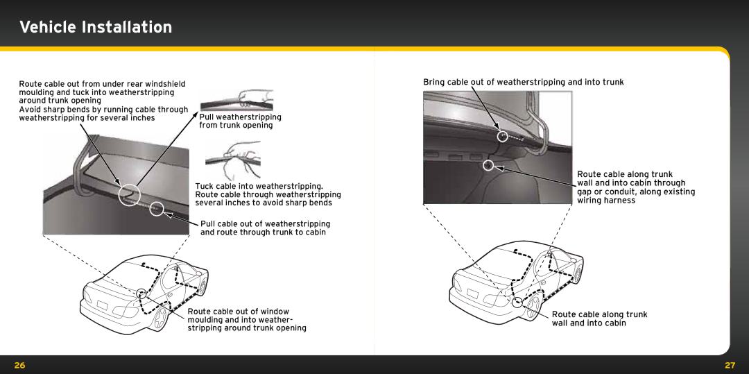 Bush XDNX1V1KC manual Route cable along trunk wall and into cabin 