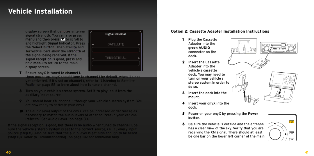 Bush XDNX1V1KC manual Option 2 Cassette Adapter Installation Instructions 