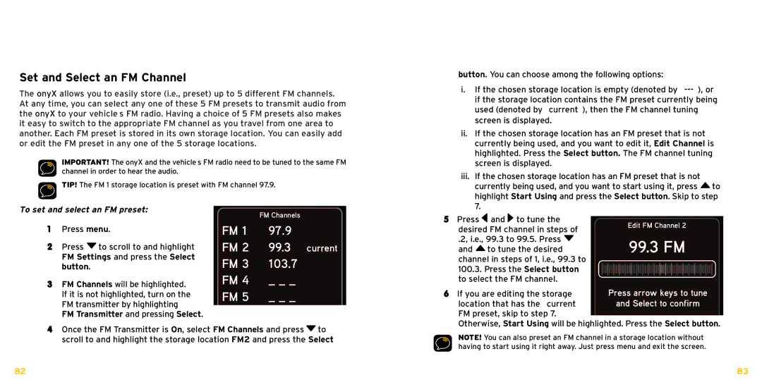 Bush XDNX1V1KC manual Set and Select an FM Channel, 97.9, 103.7, To set and select an FM preset 