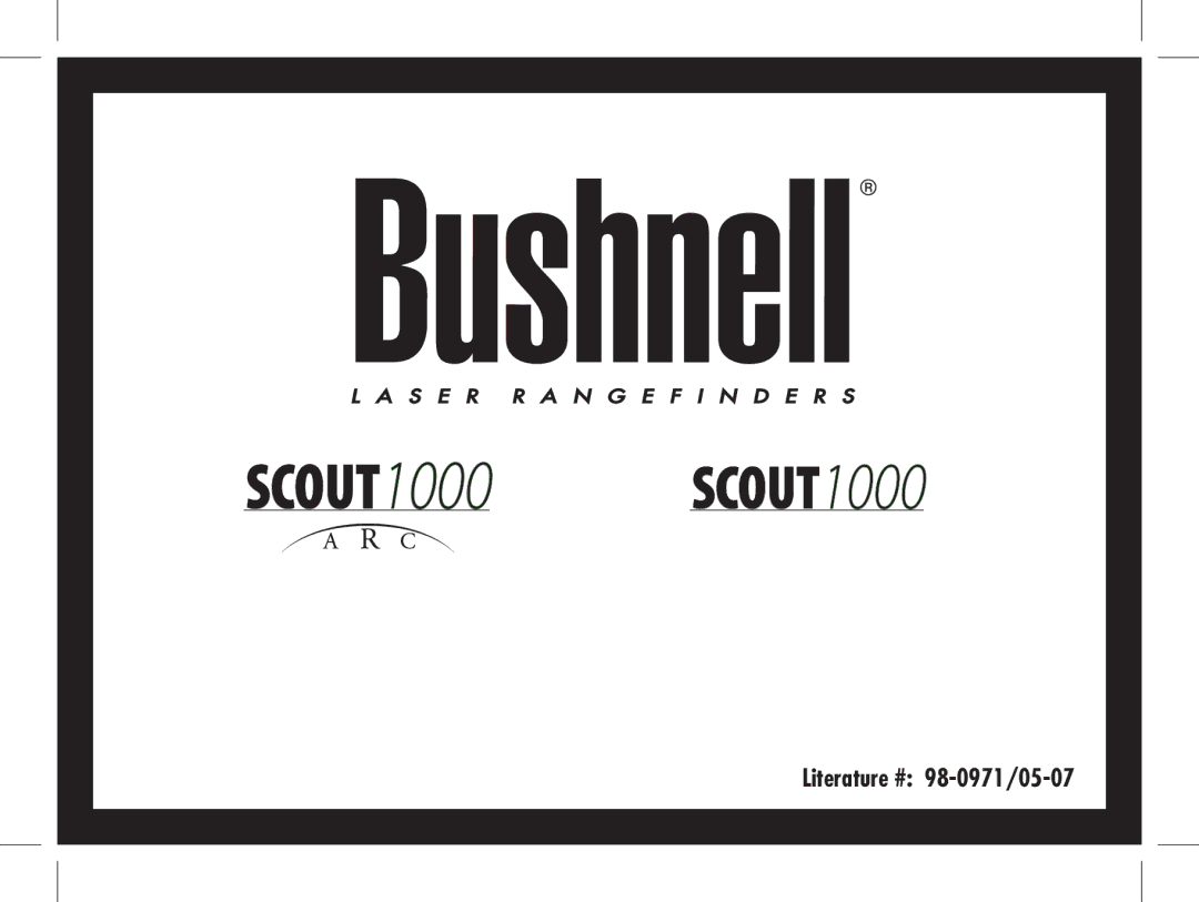 Bushnell 1000 manual Scout 