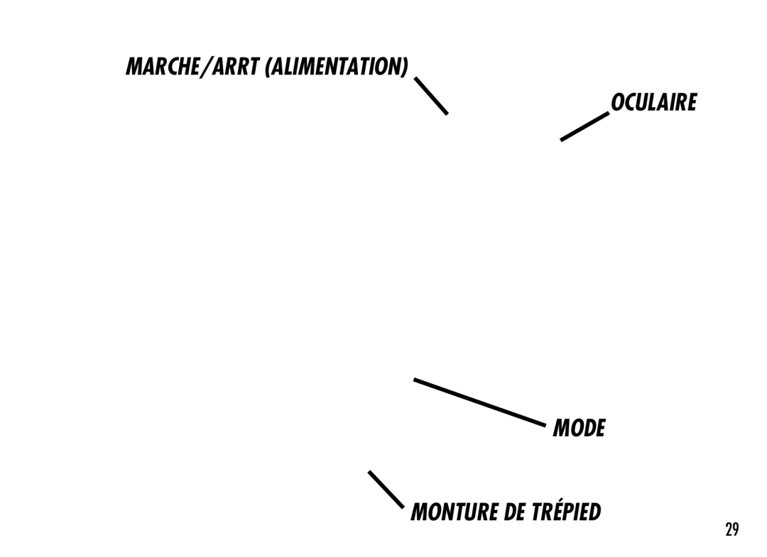 Bushnell 1000 manual MARCHE/ARRÊT alimentation Oculaire Mode Monture de trépied 