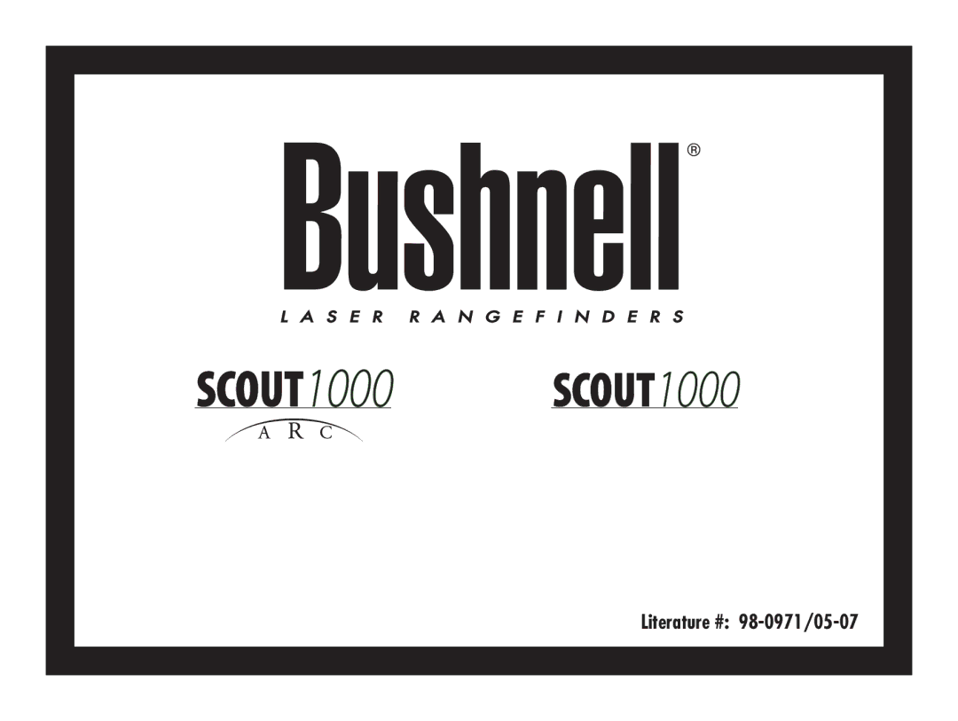 Bushnell manual Scout 1000 Scout 