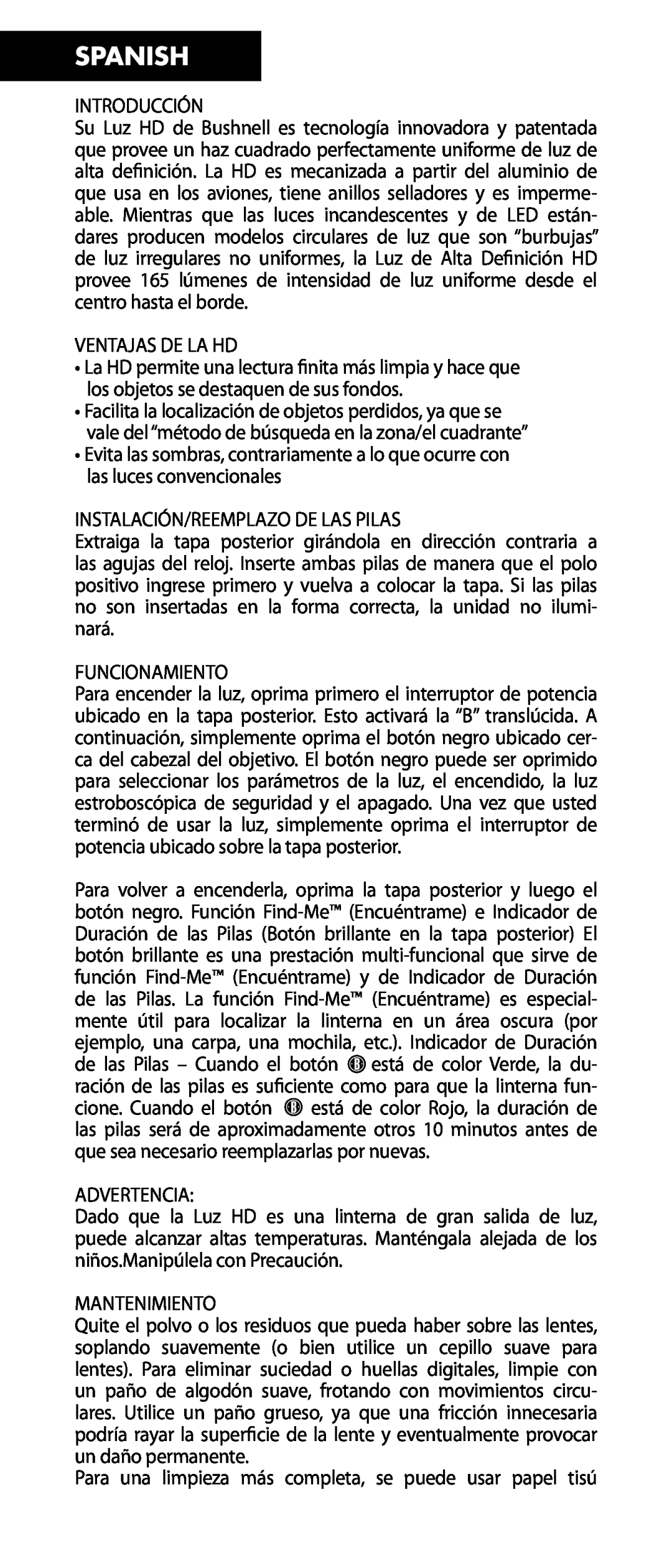 Bushnell 100400, 98-1247/02-09 manual Spanish 