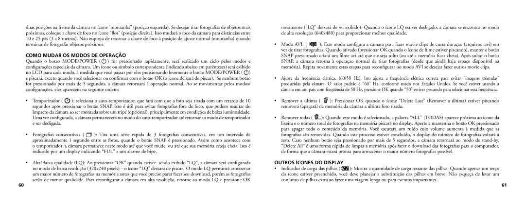 Bushnell 11-0718 manual Como Mudar OS Modos DE Operação, Outros Ícones do Display 