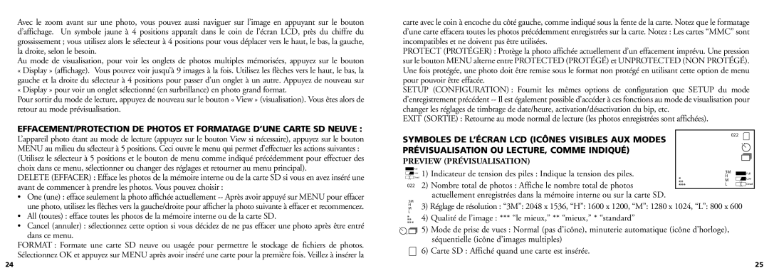 Bushnell 11-0832 manual Dans ce menu, Qualité de l’image *** le mieux, ** mieux, * standard 